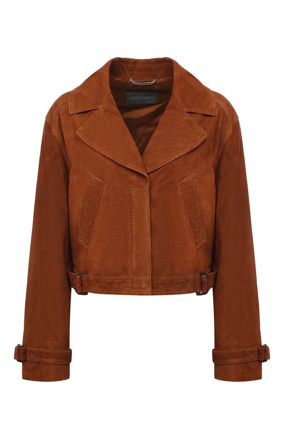 Замшевая куртка Alberta Ferretti коричневого цвета