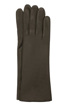 Женские кожаные перчатки AGNELLE хаки цвета, арт. CHRISTINA/A | Фото 1 (Материал: Натуральная кожа; Материал сплава: Проставлено; Нос: Не проставлено)