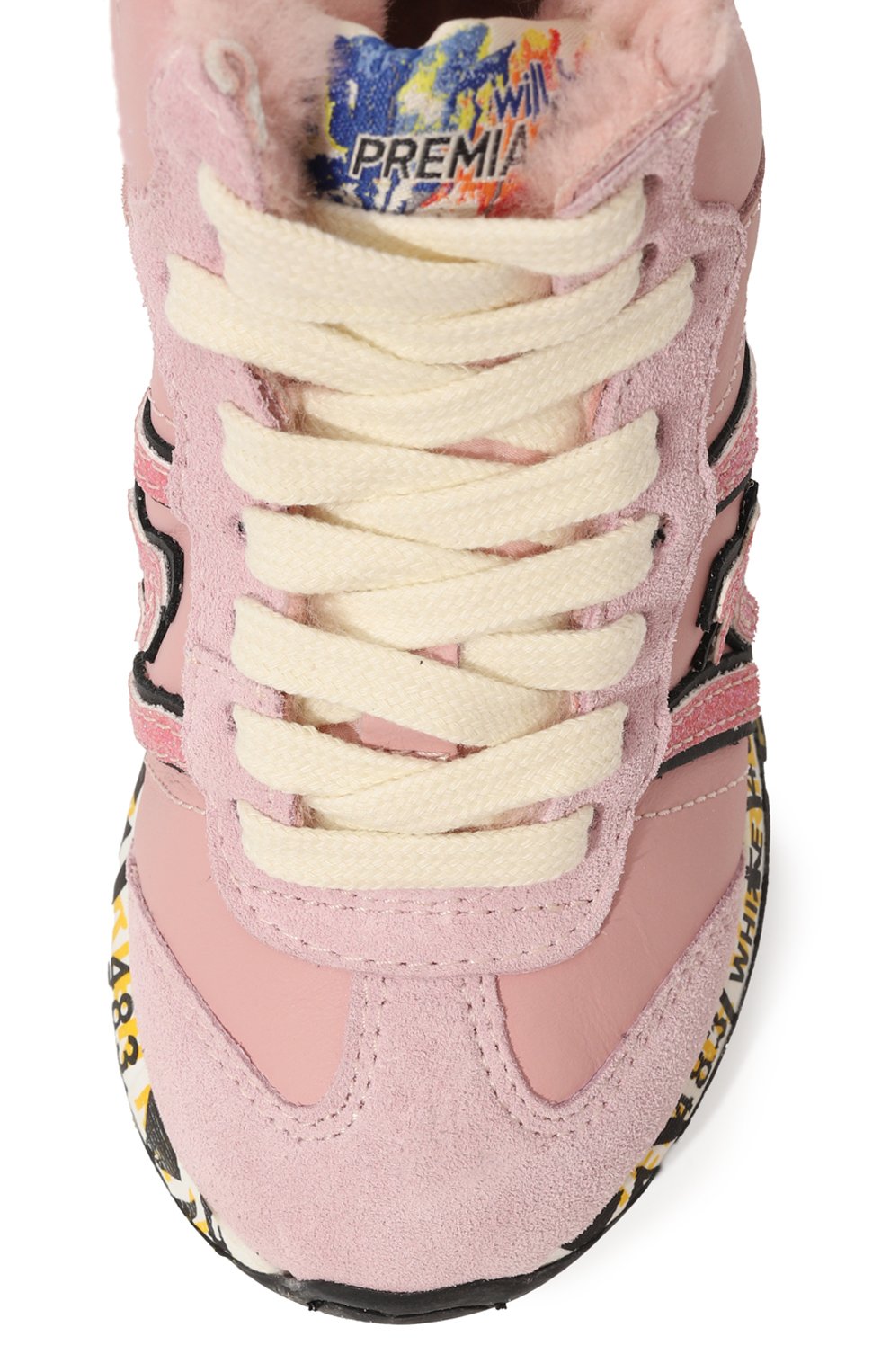 Детские кожаные кроссовки PREMIATA WILL BE розового цвета, арт. 19M81811/ADAM M/20-26 | Фото 4 (Материал утеплителя: Натуральный мех; Материал сплава: Проставлено; Нос: Не проставлено)