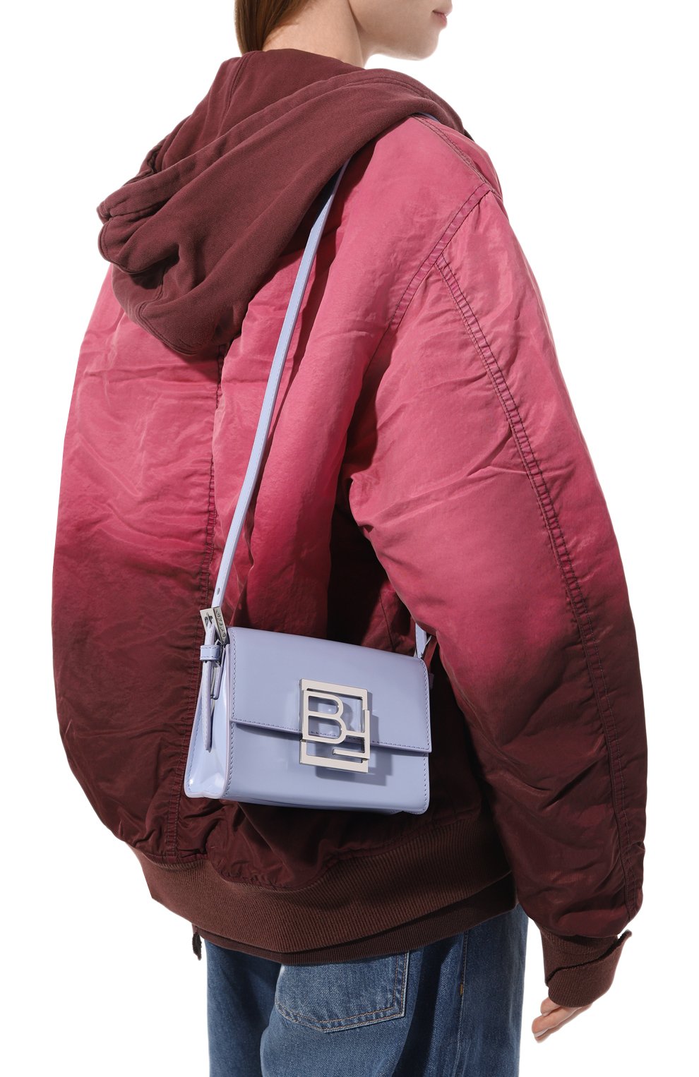 Женская сумка fran BY FAR голубого цвета, арт. 23PFFRN0BLBWSMA | Фото 2 (Сумки-технические: Сумки top-handle; Материал: Натуральная кожа; Материал сплава: Проставлено; Размер: mini; Драгоценные камни: Проставлено)