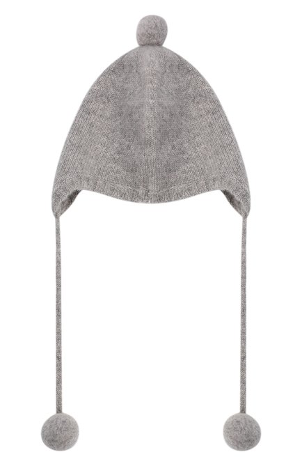 Детского кашемировая шапка OSCAR ET VALENTINE серого цвета, арт. BON01 | Фото 2 (Материал: Шерсть, Кашемир, Текстиль)