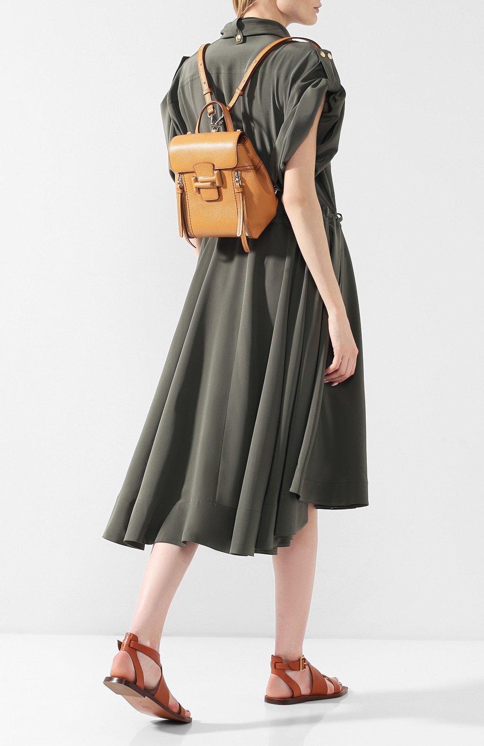 Женский рюкзак double t TOD’S желтого цвета, арт. XBWD0TG0100JM7 | Фото 2 (Размер: medium; Материал: Натуральная кожа; Стили: Кэжуэл; Статус проверки: Проверена категория)