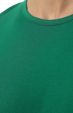 Мужская хлопковая футболка THEORY зелено го цвета, арт. J0194523 | Фото 5 (Принт: Без принта; Рукава: Короткие; Длина (для топов): Стандартные; Материал сплава: Проставлено; Материал внешний: Хлопок; Драгоценные камни: Проставлено; Стили: Кэжуэл)