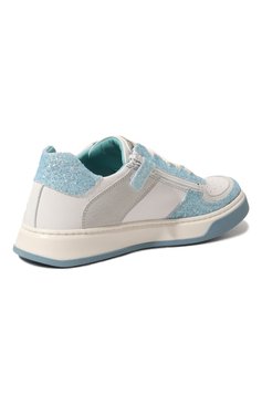 Детские кроссовки MONNALISA голубого цвета, арт. 8CA007 | Фото 3 (Материал внешний: Экокожа, Текстиль)