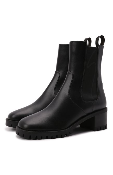 Женские кожаные ботильоны roccia GIUSEPPE ZANOTTI DESIGN черного цвета, арт. I170004/001 | Фото 1 (Каблук высота: Низкий; Подошва: Платформа; Материал внутренний: Натуральная кожа; Каблук тип: Устойчивый; Материал внешний: Кожа; Материал утеплителя: Без утеплителя)
