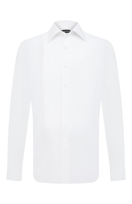 Мужская хлопковая сорочка TOM FORD белого цвета по цене 78900 руб., арт. QFT287/94SIJE | Фото 1