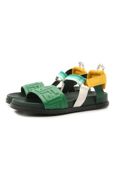 Мужского кожаные сандалии FENDI зеленого цвета, арт. JMR340/AEGS/32-39 | Фото 1 (Региональные ограничения белый список (Axapta Mercury): RU)