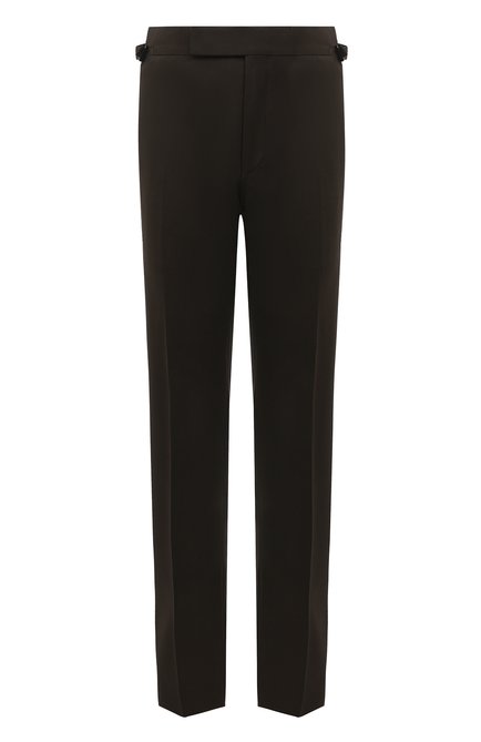 Мужские шерстяные брюки TOM FORD хаки цвета по цене 89950 руб., арт. 338R06/610043 | Фото 1