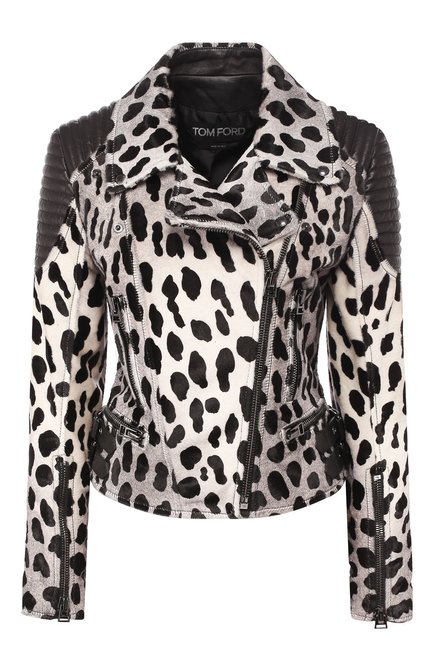 Женская кожаная куртка TOM FORD черно-белого цвета по цене 654000 руб., арт. GIF736-FUP030 | Фото 1