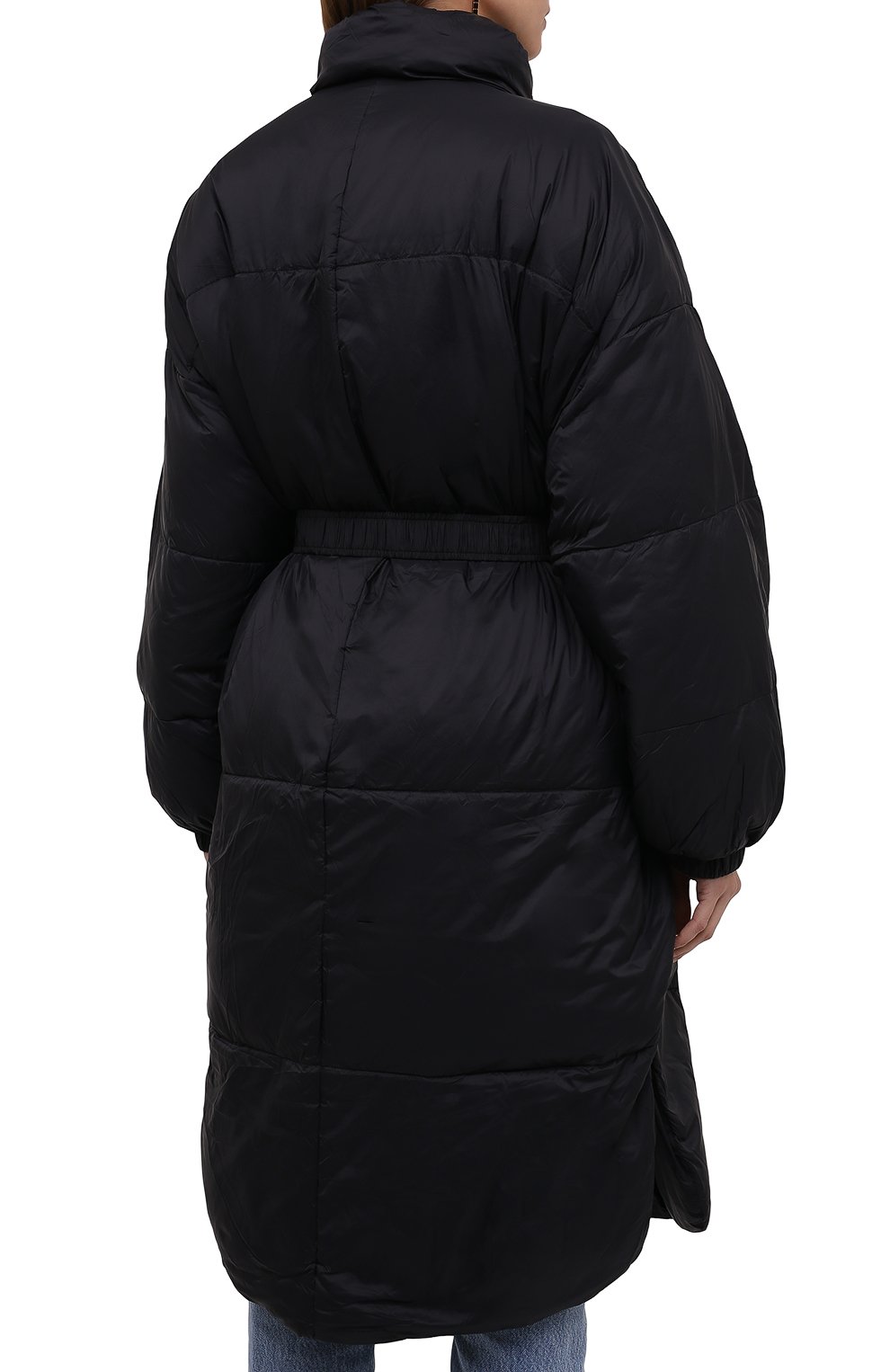Женская утепленная куртка ISABEL MARANT ETOILE черного цвета, арт. MA0987-21A005E/DRIESTA | Фото 4 (Кросс-КТ: Куртка, Утепленный, Пуховик; Рукава: Длинные; Материал внешний: Синтетический материал; Материал сплава: Проставлено; Стили: Спорт-шик; Материал под�клада: Синтетический материал; Длина (верхняя одежда): Длинные; Драгоценные камни: Проставлено)
