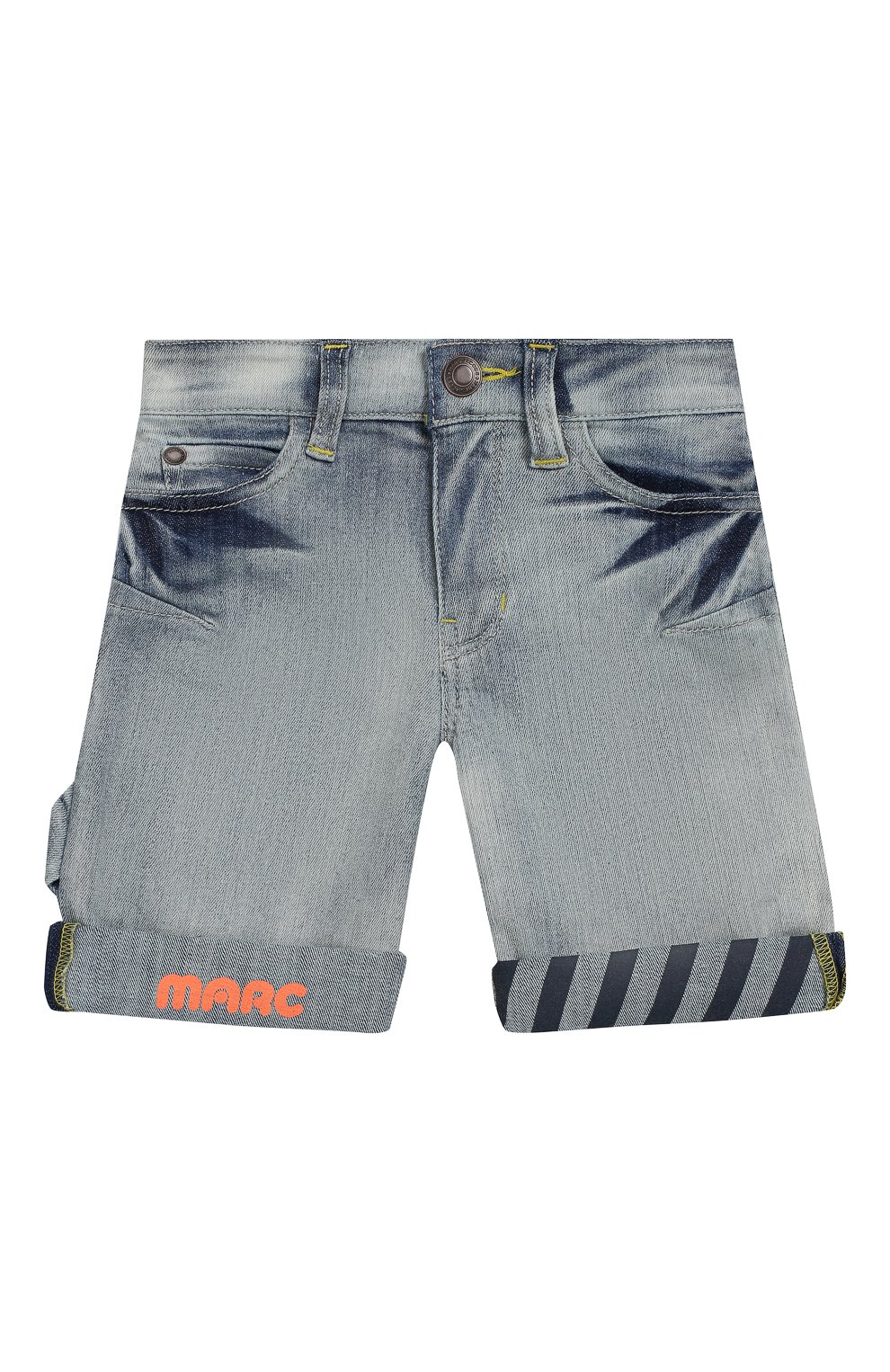 Детские джинсовые шорты MARC JACOBS (THE) голубого цвета, арт. W24191/2A-5A | Фото 1 (Кросс-КТ: Деним; Региональные ограничения белый список (Axapta Mercury): RU; Мальчики Кросс-КТ: Шорты-одежда; Материал внешний: Хлопок; Статус проверки: Проверена категория)