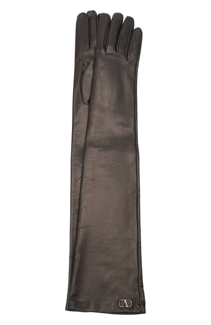 Женские кожаные перчатки VALENTINO черного цвета, арт. UW0GCA19/WZF | Фото 1 (Длина (верхняя одежда): Длинные; Материал: Натуральная кожа)