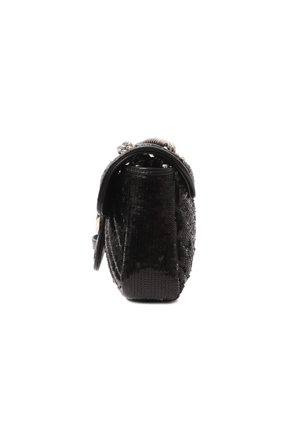 Женская сумка gg marmont 2.0 mini GUCCI черного цвета, арт. 446744 9SYWP | Фото 4 (Сумки-технические: Сумки через плечо; Размер: mini; Ремень/цепочка: На ремешке; Материал: Текстиль)