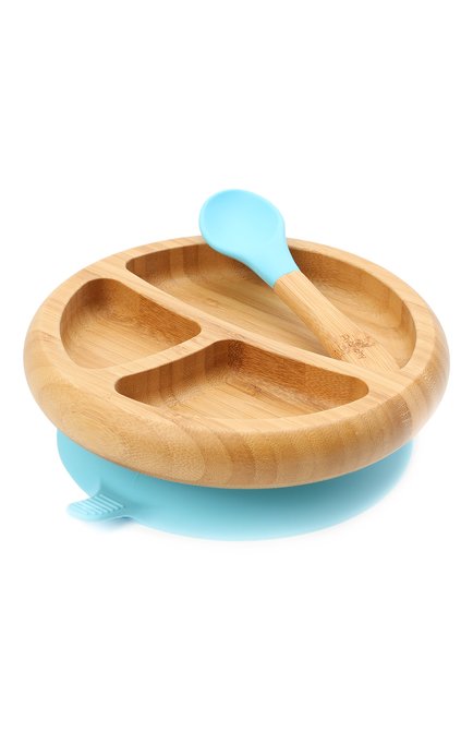 Детского тарелка с ложкой AVANCHY голубого цвета, арт. BBPL | Фото 1 (Кросс-КТ: Посуда; Материал: Растительное волокно)
