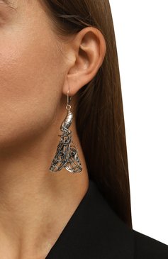 Женские асимметричные серьги бабочка MIDGARD PARIS серебряного цвета, арт. 5708 | Фото 2 (Материал: Металл)