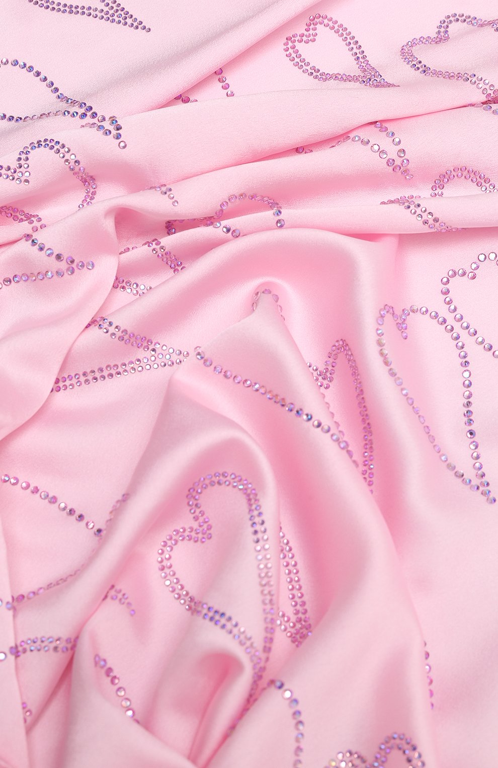 Женский платок FILLES A PAPA розового цвета, арт. SATIN SCARF | Фото 4 (Принт: С принтом; Материал: Текстиль, Синтетический материал; Материал сплава: Проставлено; Нос: Не проставлено)
