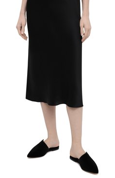 Женского домашние туфли OLIVIA VON HALLE черного цвета, арт. SL0006 | Фото 3 (Материал внешний: Текстиль; Подошва: Платформа; Каблук высота: Низкий; Материал внутренний: Натуральная кожа, Текстиль)