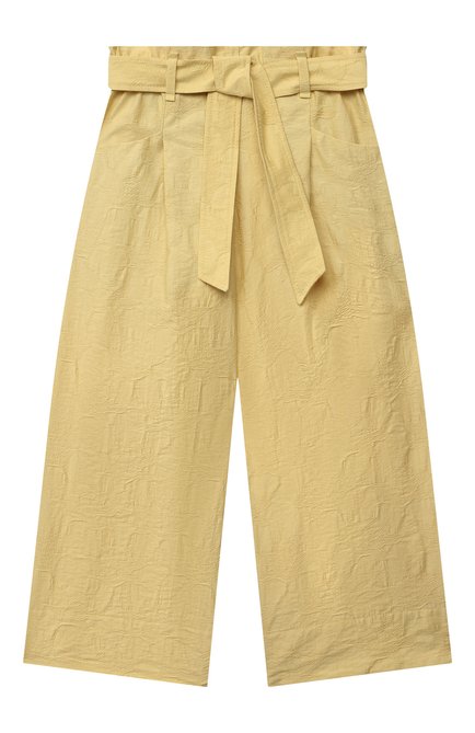 Детские хлопковые брюки BRUNELLO CUCINELLI желтого цвета, арт. BL191P034B | Фото 1 (Материал внешний: Хлопок; Случай: Повседневный; Ростовка одежда: 10 - 11 лет | 140 - 146см, 8 лет | 128 см)