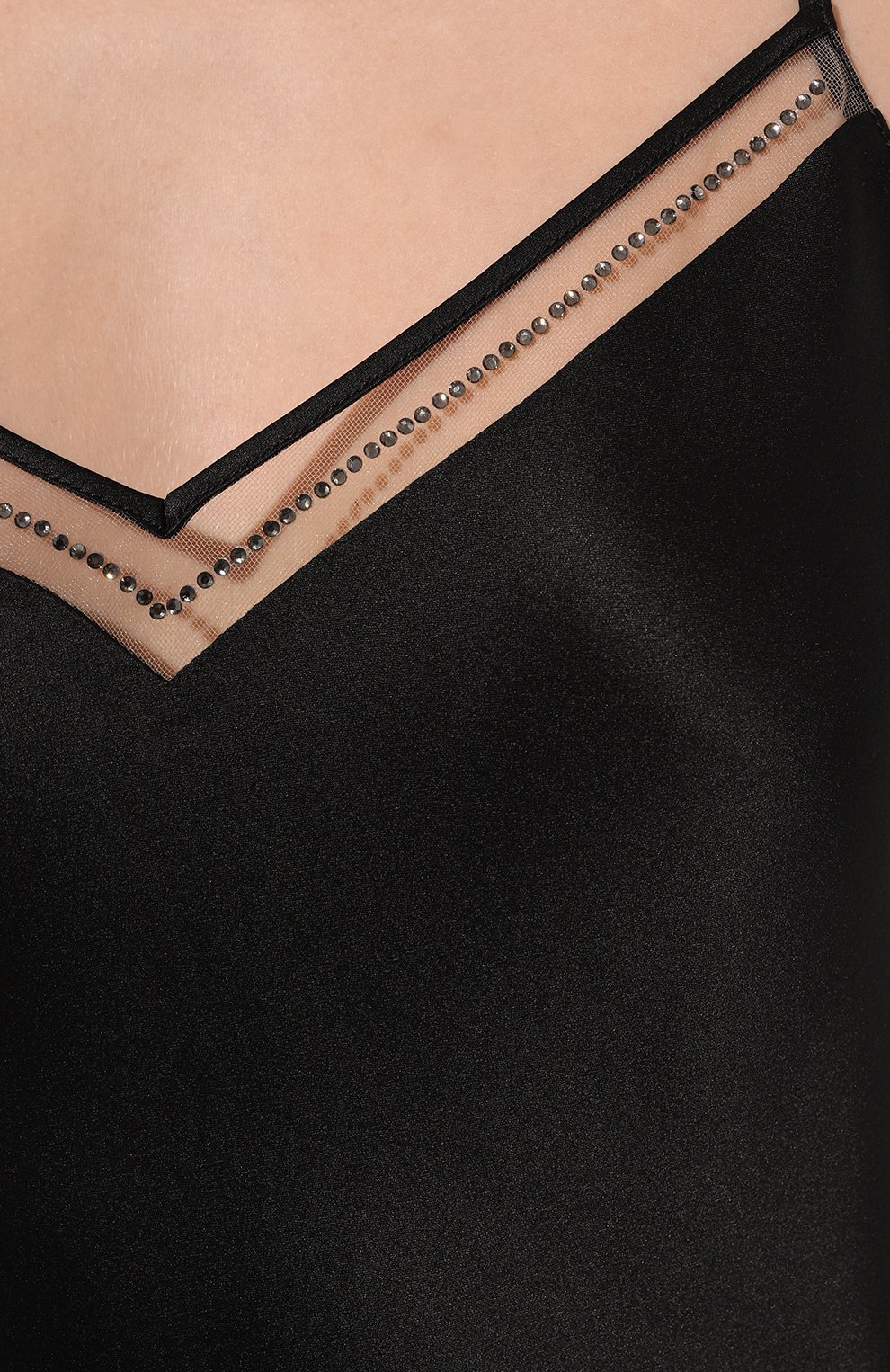 Женская шелковая сорочка LUNA DI SETA черного цвета, арт. VLST61019 | Фото 5 (Материал внешний: Шелк; Материал сплава: Проставлено; Нос: Не проставлено)