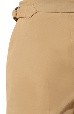 Женские хлопковые брюки SEE BY CHLOÉ бежевого цвета, арт. CHS23SPA05/002 | Фото 5 (Силуэт Ж (брюки и джинсы): Широкие; Длина (брюки, джинсы): Стандартные; Женское Кросс-КТ: Брюки-одежда; Материал сплав а: Проставлено; Материал внешний: Хлопок; Драгоценные камни: Проставлено; Стили: Кэжуэл)