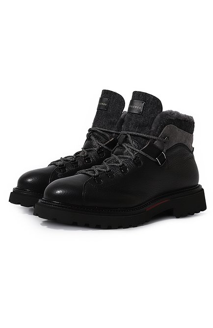 Мужские кожаные ботинки CAMERLENGO черного цвета по цене 59950 руб., арт. 16165/CAINE | Фото 1
