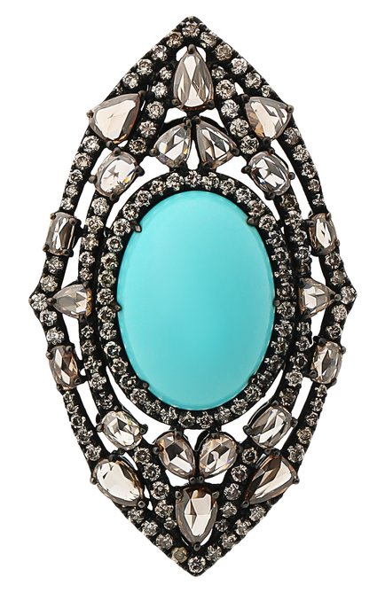 Женские кольцо SUTRA JEWELS бесцветного цвета, арт. SJR682 | Фото 2 (Материал сплава: Белое золото; Драгоценные камни: Бриллианты, Другие)