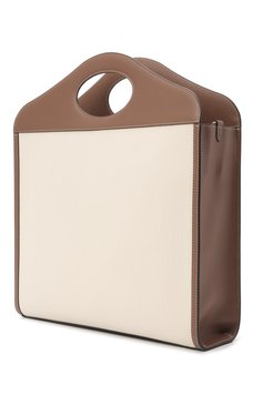 Женская сумка pocket BURBERRY бежевого цвета, арт. 8039362 | Фото 4 (Сумки-технические: Сумки top-handle; Материал: Текстиль; Размер: large)