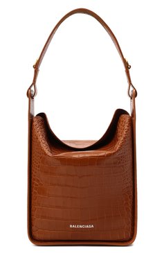 Женская сумка tool s BALENCIAGA коричневого цвета, арт. 659920/23E01 | Фото 1 (Сумки-технические: Сумки top-handle; Размер: medium; Материал: Натуральная кожа; Ремень/цепочка: На ремешке)