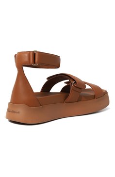 Женские кожаные сандалии SANTONI светло-коричневого цвета, арт. WHAX70400FPGTSZAI90 | Фото 5 (Подошва: Платформа; Материал внутренний: Натуральная кожа)