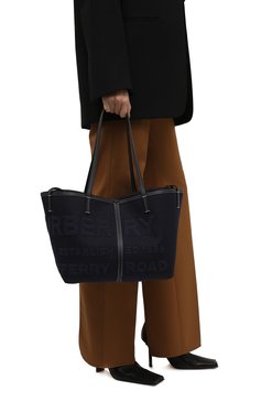 Женский сумка-шопер note medium BURBERRY темно-синего цвета, арт. 8044174 | Фото 2 (Сумки-технические: Сумки-шопперы; Размер: medium; Материал: Текстиль)