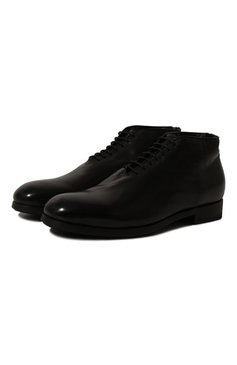Мужские кожаные ботинки PANTANETTI черного цвета, арт. 14923EM/DIAM0ND | Фото 1 (Материал утеплителя: Натуральный мех; Мужское Кросс-КТ: Ботинки-обувь, зимние ботинки; Подошва: Плоская)
