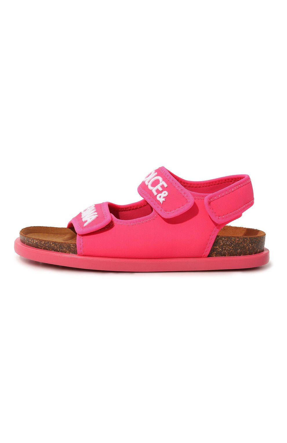 Детские сандалии DOLCE & GABBANA розового цвета, арт. DA5128/AQ687/29-36 | Фото 2 (Материал внешний: Текстиль; Материал внутренний: Текстиль)