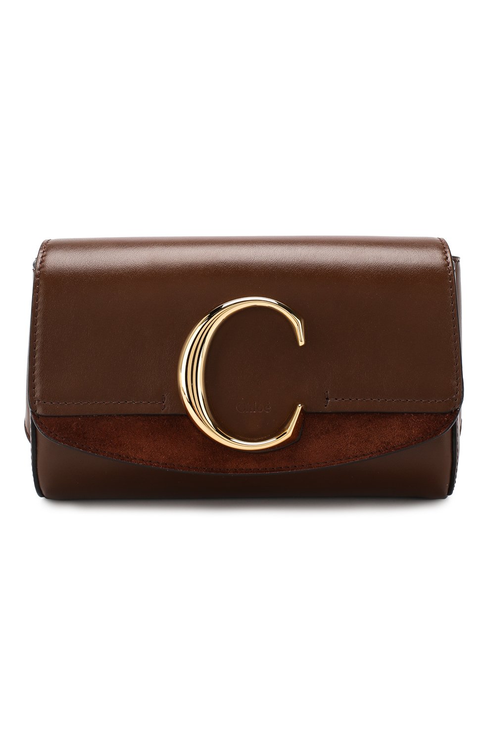 Женская поясная сумка chloé c CHLOÉ коричневого цвета, арт. CHC19US195A37 | Фото 1 (Материал: Натуральная кожа; Стили: Классический; Размер: mini; Статус проверки: Проверена категория)