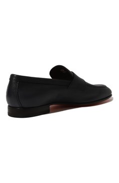 Мужские кожаные пенни-лоферы SANTONI темно-синего цвета, арт. MCNG18104LA3SSDSU59 | Фото 5 (Материал внутренний: Натуральная кожа; Стили: Классический)