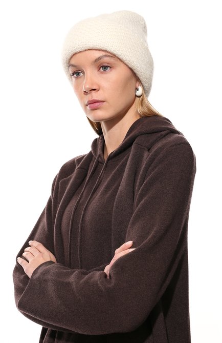Женская шерстяная шапка TAK.ORI кремвого цвета, арт. HTK95063WM063AW21 | Фото 2 (Материал: Шерсть, Текстиль)
