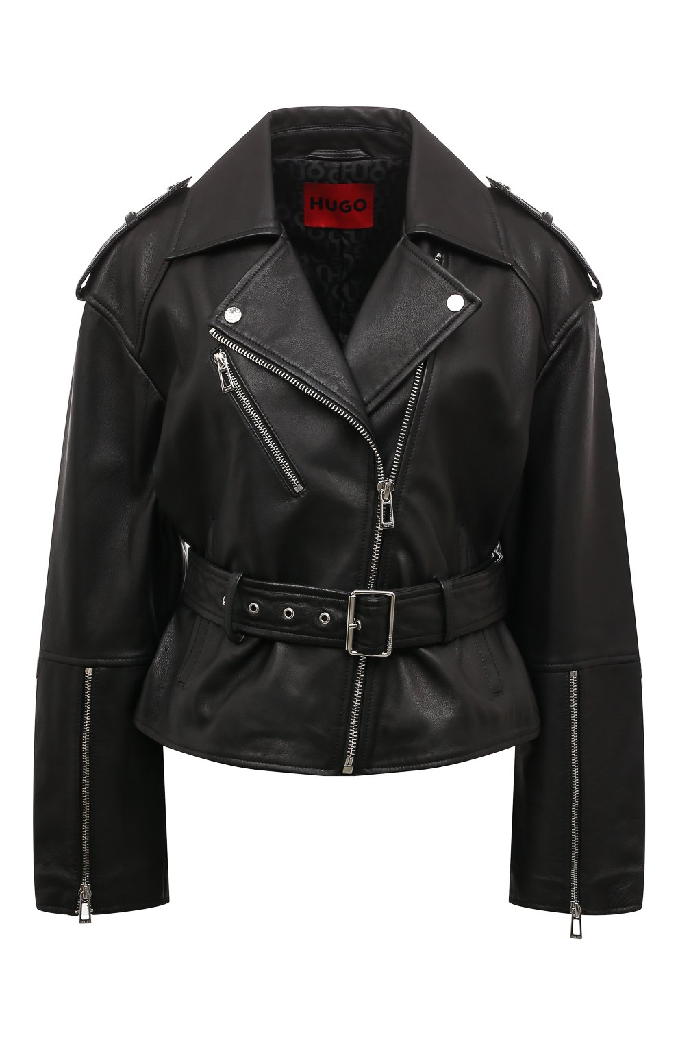 Куртки HUGO, Кожаная куртка HUGO, Индия, Чёрный, Кожа натуральная: 100%;, 13380342  - купить