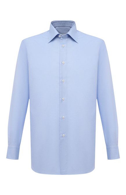 Мужская хлопковая сорочка BRIONI голубого цвета по цене 54500 руб., арт. RCBD0L/P004Q | Фото 1