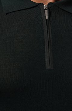 Мужское шерстяное поло ANDREA CAMPAGNA темно-зеленого цвета, арт. WU92-090A-FB00 | Фото 5 (Материал внешний: Шерсть; Рукава: Длинные; Длина (для топов): Стандартные; Материал сплава: Проставлено; Драгоценные камни: Проставлено)