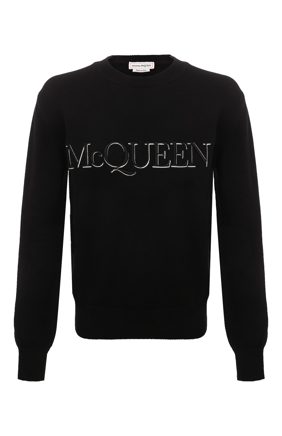 Свитеры Alexander McQueen, Хлопковый свитер Alexander McQueen, Италия, Чёрный, Хлопок: 100%;, 13223302  - купить