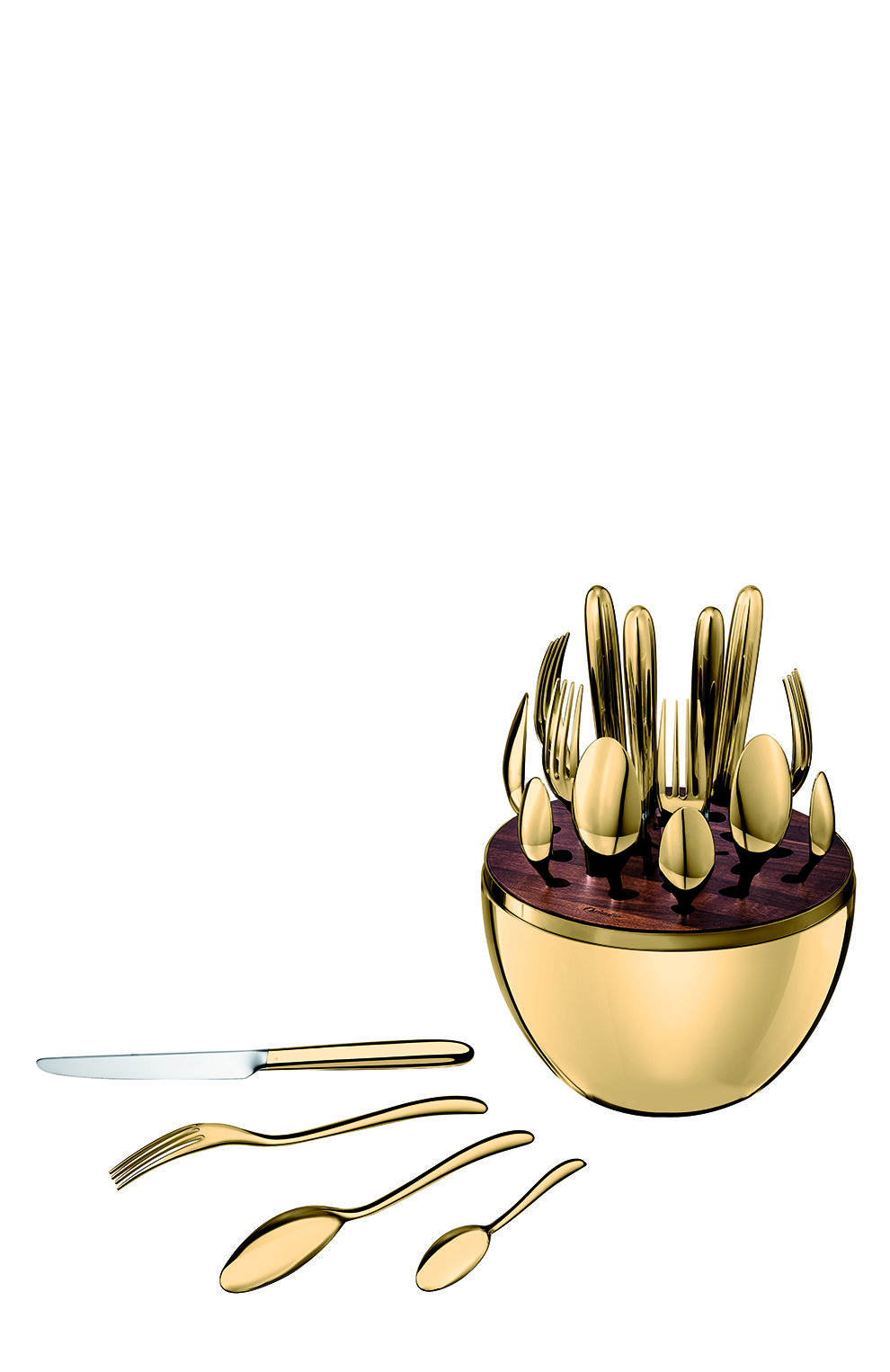 Набор столовых приборов mood gold из 24 предметов CHRISTOFLE золотого цвета, арт. 00865299 | Фото 3 (Материал внутренний: Не назначено; Региональные ограничения белый список (Axapta Mercury): Не проставлено; Нос: Не проставлено; Статус проверки: Проверена категория; Ограничения доставки: fragile-2)