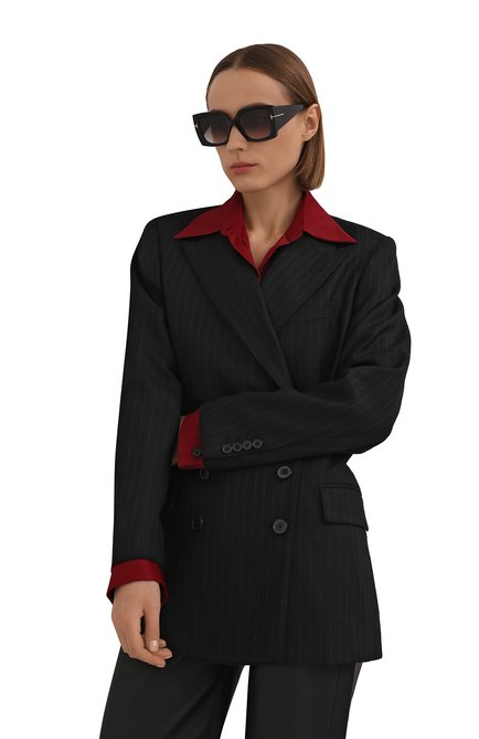 Женские солнцезащитные очки TOM FORD черного цвета, арт. TF921 01B | Фото 2 (Тип очков: С/з; Оптика Гендер: оптика-женское; Очки форма: Квадратные)