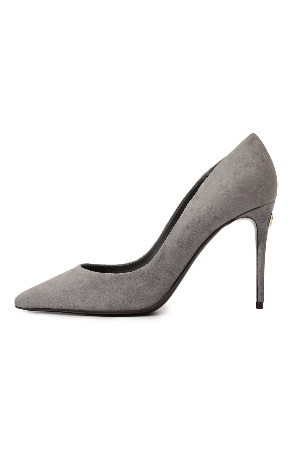 Женские замшевые туфли cardinale DOLCE & GABBANA серого цвета, арт. CD1657/B1275 | Фото 4 (Каблук высота: Высокий; Каблук тип: Шпилька; Подошва: Плоская; Материал внешний: Замша)
