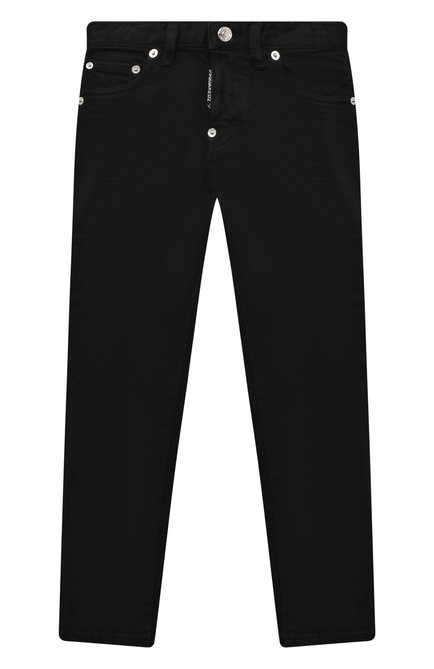 Детские джинсы DSQUARED2 черного цвета, арт. DQ2060/D0A4E | Фото 1 (Материал внешний: Хлопок; Материал сплава: Проставлено; Нос: Не проставлено)