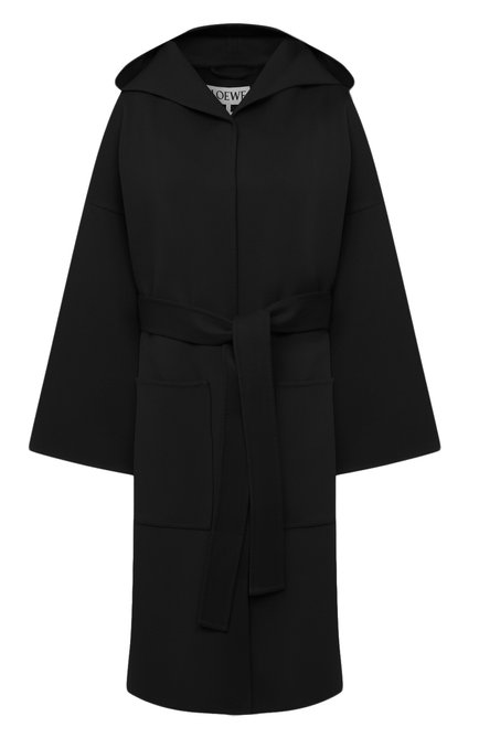 Женское шерстяное пальто LOEWE черного цвета по цене 250500 руб., арт. S359336XCH | Фото 1