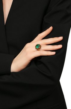 Женское кольцо lotus QUEENSBEE зеленого цвета, арт. 102314 | Фото 2 (Материал: Серебро; Региональные ограничения белый список (Axapta Mercury): Не проставлено; Нос: Не проставлено)