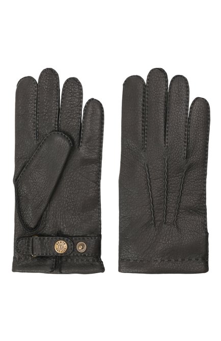 Мужские кожаные перчатки DENTS черного цвета, арт. 5-1547 | Фото 2 (Мужское Кросс-КТ: Кожа и замша; Материал: Натуральная кожа)