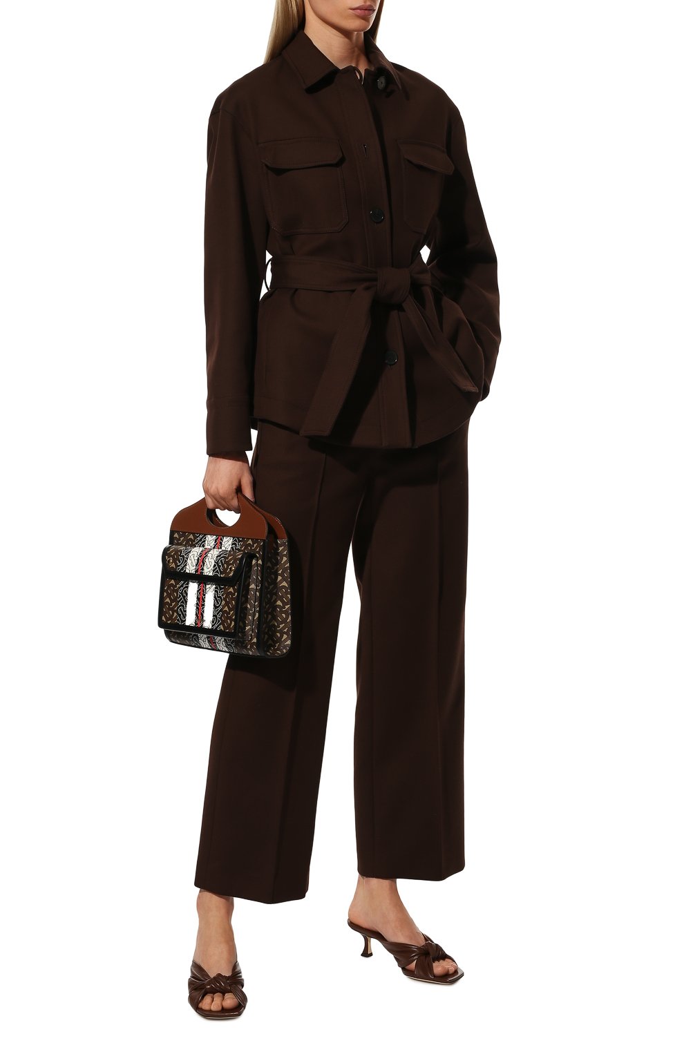 Женская хлопковая куртка WINDSOR темно-коричневого цвета, арт. 52 DJ801 10012270 | Фото 2 (Кросс-КТ: Куртка; Рукава: Длинные; Материал внешний: Хлопок; Длина (верхняя одежда): Короткие; Стили: Кэжуэл)