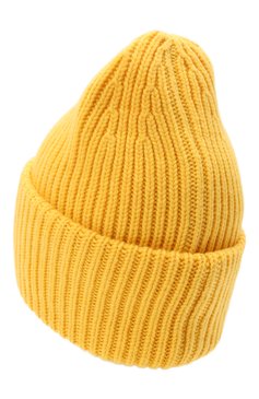 Мужская шапка из шерсти и кашемира MONCLER желтого цвета, арт. G2-091-3B000-48-M1127 | Фото 2 (Материал: Текстиль, Кашемир, Шерсть; Кросс-КТ: Трикотаж)
