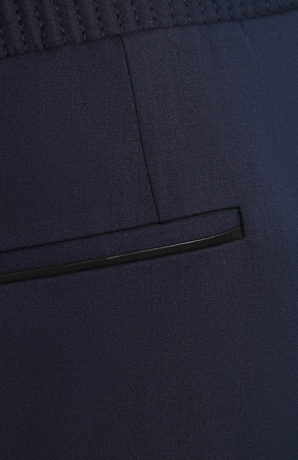 Мужские шерстяные брюки ZILLI темно-синего цвета, арт. M0S-40-A-B6402/0001 | Фото 5 (Материал внешний: Шерсть; Длина (брюки, джинсы): Стандартные; Случай: Повседневный; Материал подклада: Купро; Стили: Кэжуэл)