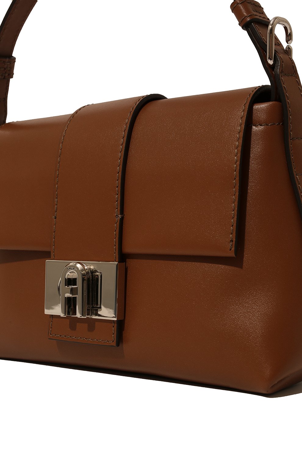 Женская сумка furla charlie small FURLA коричневого цвета, арт. WB00550/AX0733 | Фото 3 (Сумки-технические: Сумки top-handle; Материал: Натуральная кожа; Ремень/цепочка: На ремешке; Размер: small)